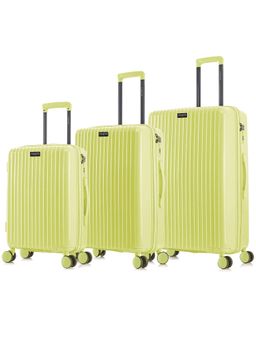 Nasher Miles - Pondicherry Hard-Side Polypropylene Lime Yellow Trolley Bags (Pack of 3)