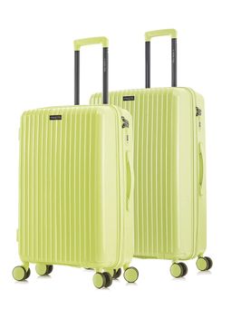 Nasher Miles - Pondicherry Hard-Side Polypropylene Lime Yellow Trolley Bags (Pack of 2)
