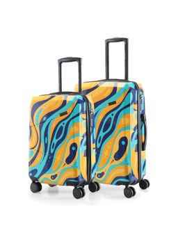 Nasher Miles - Manali Polycarbonate Orange Multicolor Trolley Bag (Pack of 2)