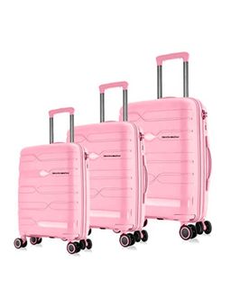 Nasher Miles - Paris Hard-Sided Polypropylene Pink Trolley Bag (Pack of 3)