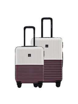 Nasher Miles - Istanbul Hard-Sided Abs & Pc Luggage Cream & Brown Trolley Bags (Pack of 2)