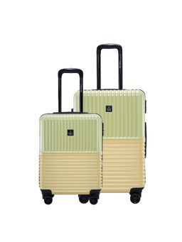 Nasher Miles - Istanbul Hard-Sided Abs & Pc Luggage Green & Yellow Trolley Bags (Pack of 2)