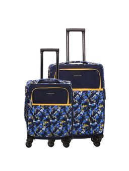 Nasher Miles - Bristol Exp&Er Soft-Sided Polyester Blue Yellow Trolley Bags (Pack of 2)
