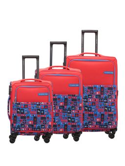 Nasher Miles - India Exp&Er Soft-Sided Polyester Red Blue Trolley Bags (Pack of 3)