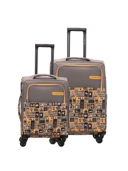 Nasher Miles - India Exp&Er Soft-Sided Polyester Yellow Grey Trolley Bags (Pack of 2)