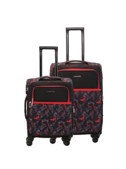 Nasher Miles - Bristol Exp&Er Soft-Sided Polyester Black Orange Trolley Bags (Pack of 2)