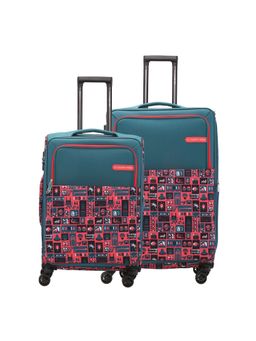 Nasher Miles - India Exp&Er Soft-Sided Polyester Teal Trolley Bags (Pack of 2)