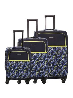 Nasher Miles - Bristol Exp&Er Soft-Sided Polyester Blue Green Trolley Bags (Pack of 3)