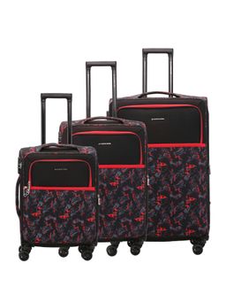 Nasher Miles - Bristol Exp&Er Soft-Sided Polyester Black Orange Trolley Bag (Pack of 3)