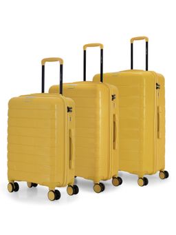 Nasher Miles - Vienna Hard-Sided Polypropylene Mustard Yellow Trolley Bags (Pack of 3)