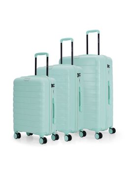 Nasher Miles - Vienna Hard-Sided Polypropylene Cool Mint Trolley Bag (Pack of 3)