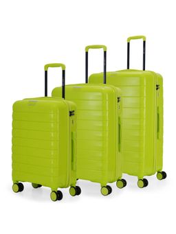 Nasher Miles - Vienna Hard-Sided Polypropylene Neon Lime Trolley Bags (Pack of 3)
