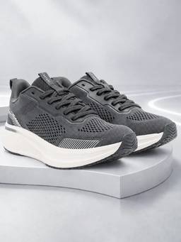 Cantabil - Men'S Grey Colourblock Casual Lace-Up Sneakers