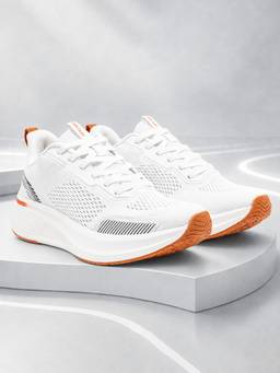 Cantabil - Men'S White Colourblock Casual Lace-Up Sneakers
