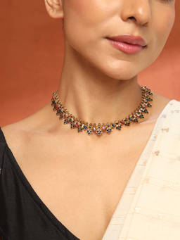 Fabindia - Metal Short Multi-Color Adjustable Necklace