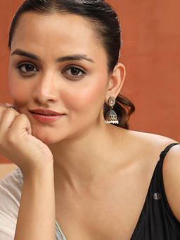Fabindia - Metal Jhumka White Earrings