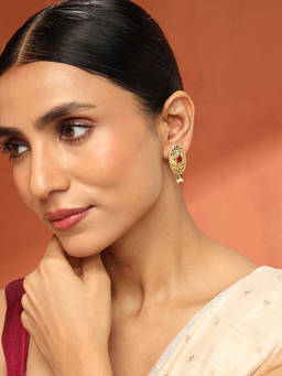 Fabindia - Metal Stud Pink Earrings