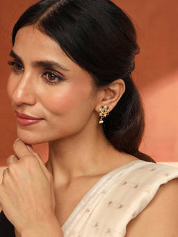 Fabindia - Metal Stud Multi-Color Earrings
