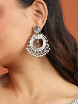 Fabindia - Metal Dangler Red Earrings