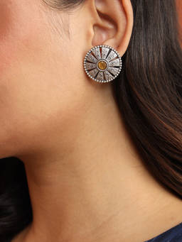 Fabindia - Metal Stud Yellow Earrings