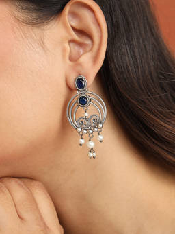 Fabindia - Metal Stud Blue Earrings