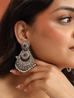 Fabindia - Metal Chand Bali Red Earrings