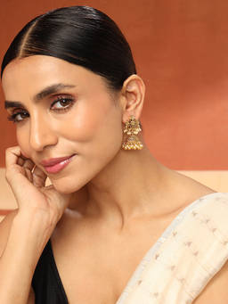 Fabindia - Metal Jhumka White Earrings