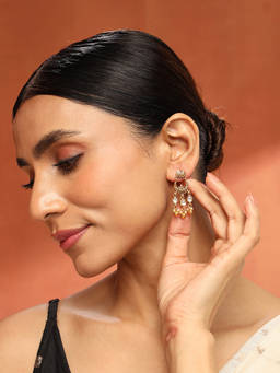 Fabindia - Metal Dangler White Earrings
