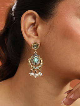 Fabindia - Metal Dangler Turquoise Earrings
