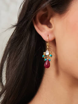Fabindia - Silver Dangler Multi-Color Earrings