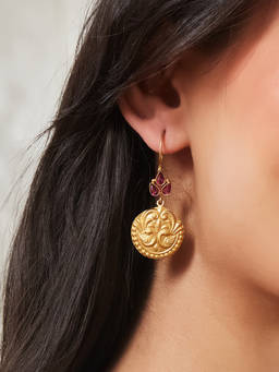 Fabindia - Silver Dangler Pink Earrings