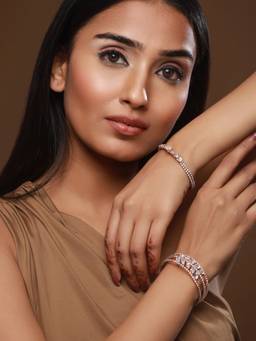Jazz and Sizzle - Rose Gold-Plated Adjustable Bracelets For Women (Set Of 2)