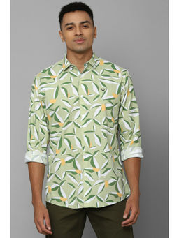 Allen Solly - Men Green Slim Fit Printed Full Sleeves Casual Shirt
