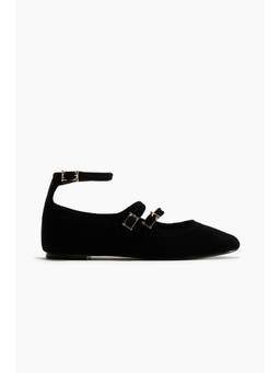 H&M - Women Black Velvet Ballet Flats