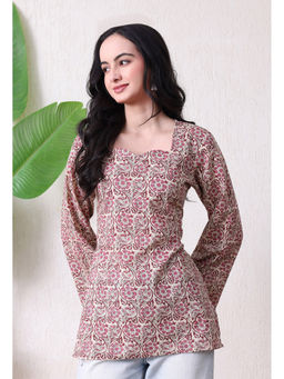 Meera Fab - Floral Print Cotton Kurti
