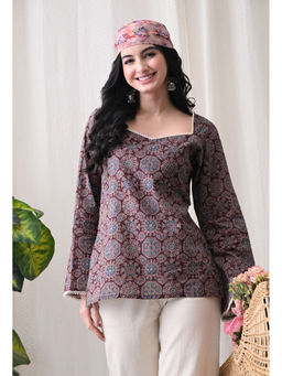 Meera Fab - Floral Print Cotton Kurti