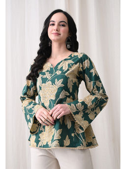 Meera Fab - Floral Print Cotton Blend Kurti