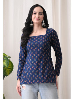 Meera Fab - Floral Print Cotton Blend Kurti