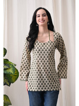 Meera Fab - Floral Print Cotton Blend Kurti