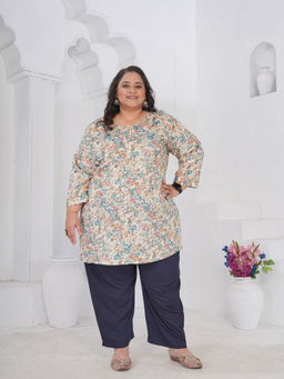 Odette - Cotton Blend Floral Printed Kurta For Women