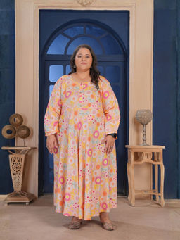 Odette - Cotton Blend Floral Printed Dress For Women