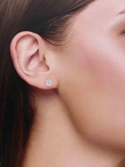 Kai Jewel - Sterling Silver Rose Gold Mimalistic Solitaire Stud Earringd