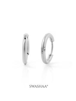 SWASHAA - Elco Silver Men's Hoop Earrings