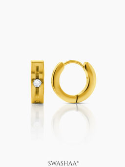 SWASHAA - Solaris Studed Diamond Men's Hoop Earrings