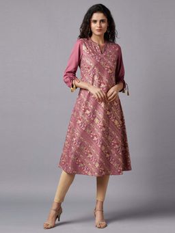 Aurelia - Mauve Flared Embroidered Kurta