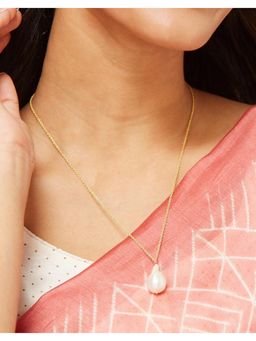 Fabindia - Long Necklace - White