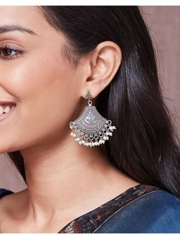 Fabindia - Metal Dangler Earrings - White