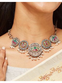 Fabindia - Metal Short Necklace - Multi-Colour