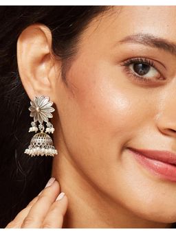 Fabindia - Metal Jhumka Earrings - White
