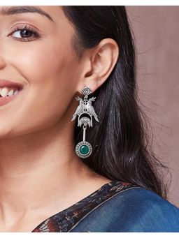 Fabindia - Metal Dangler Earrings - Green